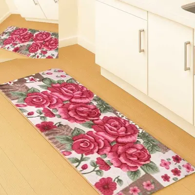장미꽃 발매트 대 45x120cm 흡수 논슬립 대형 대표 이미지