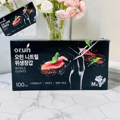 위생장갑 검정 100매 M 라텍스글러브 요리장갑 대표 이미지