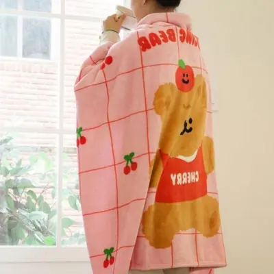 캐릭터 무릎담요 댄싱베어 담요 사무실 캠핑 차량 대표 이미지