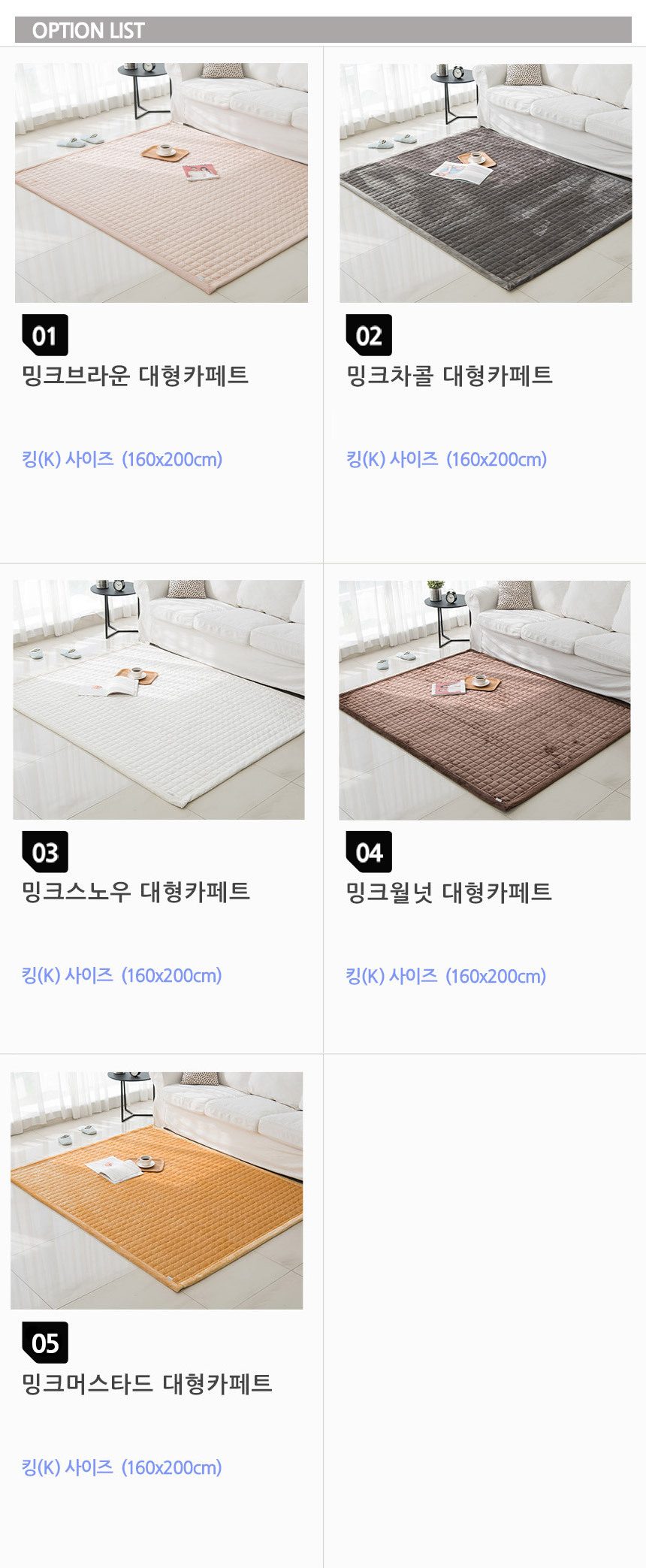 극세사 카페트 밍크 5mm 킹 패드겸용 러그 상세 이미지 3