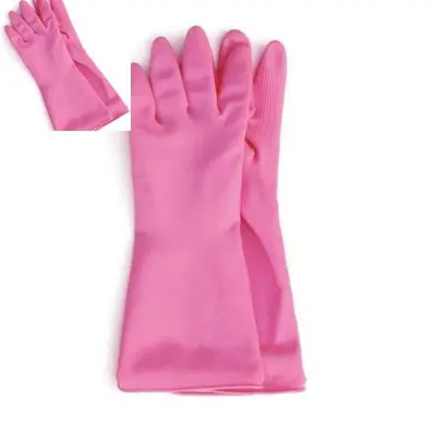 주방 고무장갑 소형 분홍 10켤레 빨간고무장갑 대표 이미지