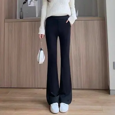 기모 밴딩 부츠컷 슬랙스 편안한 바지 일반 사계절 대표 이미지