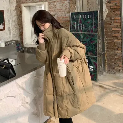 하이넥오버핏 데일리 카키 롱퀼팅 패딩점퍼 기타보정속옷 대표 이미지