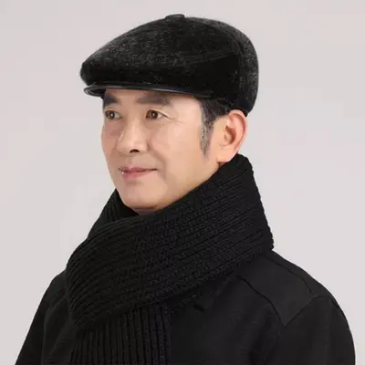 남성 중년 야외활동 골프 겨울 헌팅캡 귀마개 베레모 3개 묶음 대표 이미지