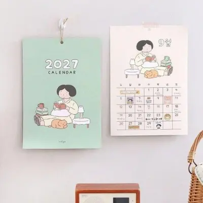 2027 일러스트 벽걸이 달력 A4 벽달력 캘린더/달력 대표 이미지