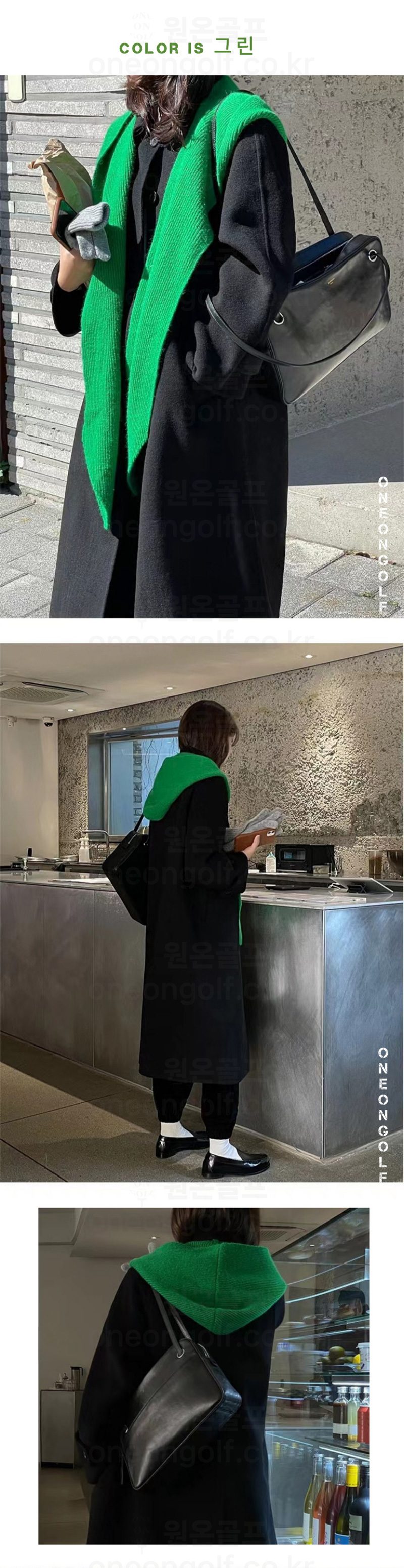 니트 후드 머플러 모자목도리 상세 이미지 2
