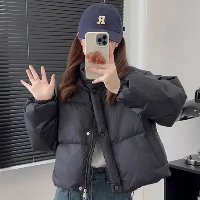 포근 소프트 하이넥 경량 숏패딩 크롭패딩 점퍼 대표 이미지