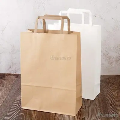 플랫 쇼핑백 선물백 포장가방 손잡이종이쇼핑백 대표 이미지