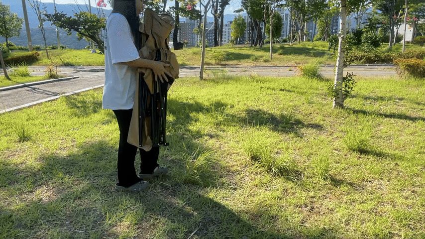 캠핑의자 그늘막 선캐노피 접이식 낚시의자 베이지 블랙 상세 이미지 2