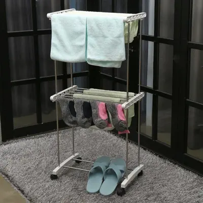 이동형 뉴실내건조대 2단 빨래건조대 스텐 미니건조대 대표 이미지