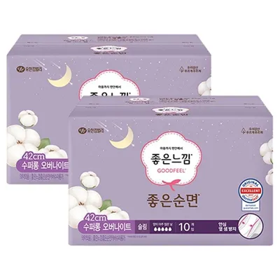 좋은느낌 좋은순면 42cm 수퍼롱오버나이트 10입 대표 이미지